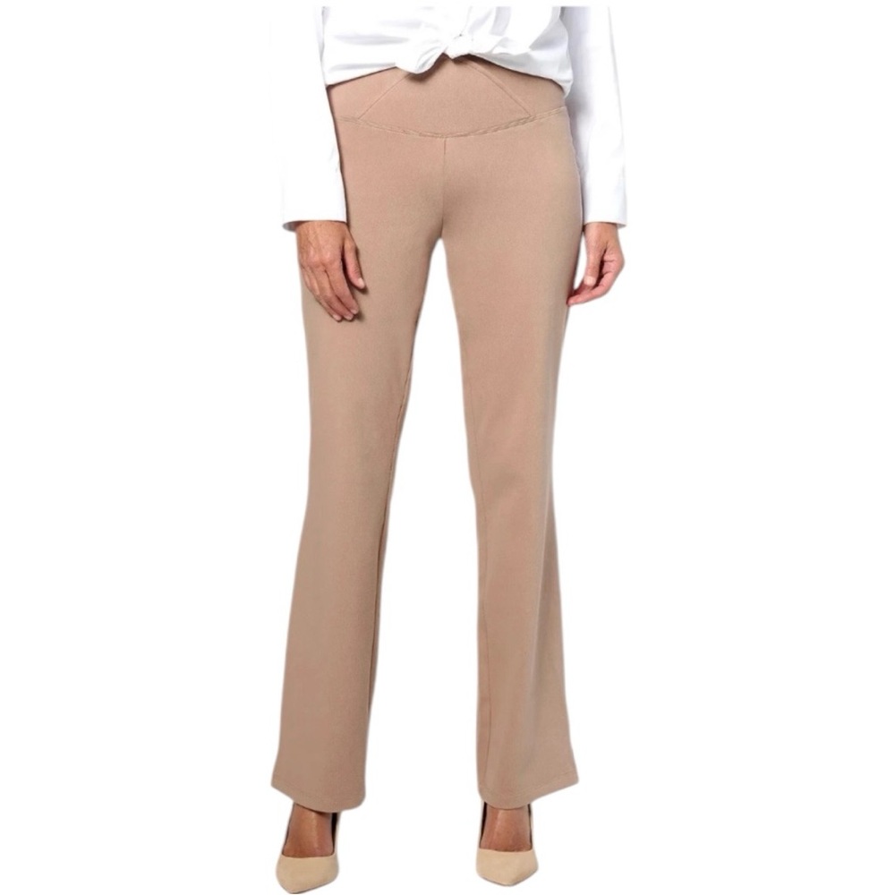 NWT Women with Control Elite Prime Stretch Denim Flare Pants Driftwood Size 16